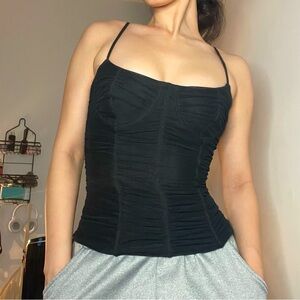 Black mesh corset